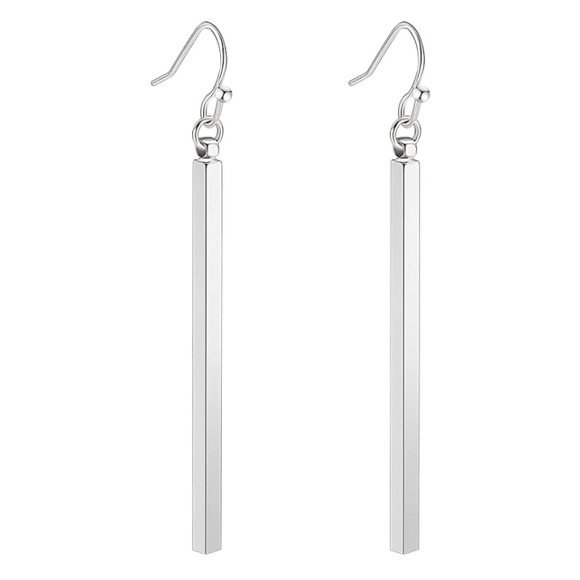 Necklace & Earrings Simple Karma Pull Through w/Bar Set - Picture 4 of 6